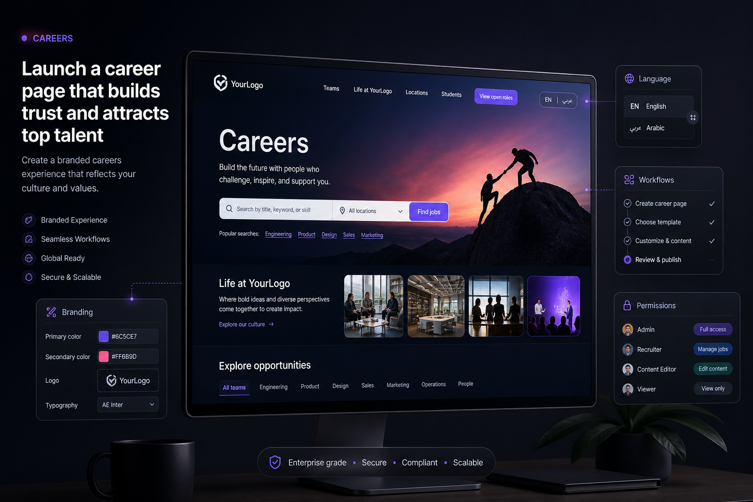 Launching a branded Career Page with custom branding